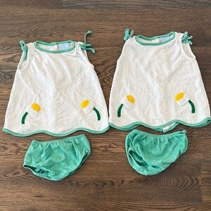 Twin set! Bella Bliss Sally Swing Set- white daisy’s  12 months